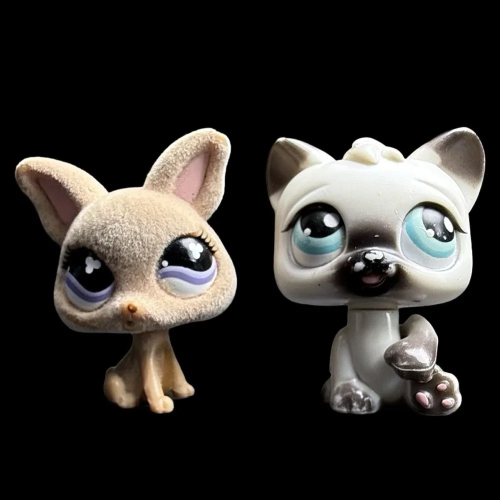 Littlest Pet Shop LPS‎ Chihuahua #461 Flocked and Siamese Cat #180 Magic Motion